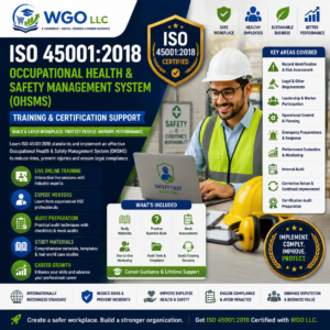 ISO 45001:2018 Occupational Health and Safety Management System Training and Certification Support by WGO LLC